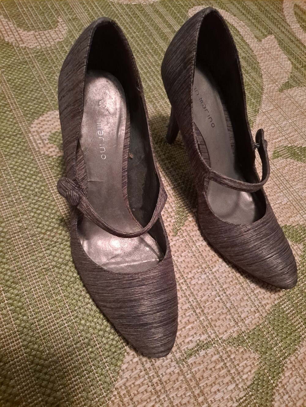 Vintage-Ann Marino Gray Mary Jane Heels